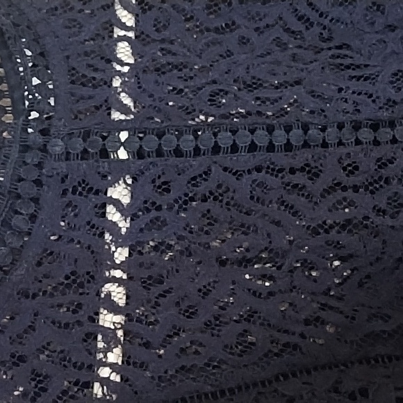 Gap Gorgeous Navy Lace Blouse W/Built In Removable Tank, Small - Picture 4 of 13